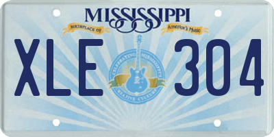 MS license plate XLE304