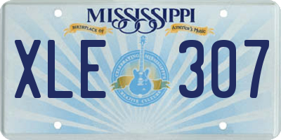 MS license plate XLE307