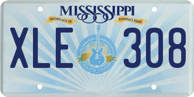 MS license plate XLE308