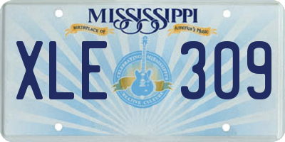 MS license plate XLE309