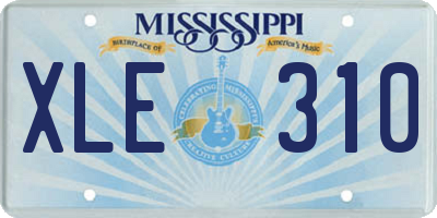 MS license plate XLE310