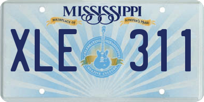 MS license plate XLE311