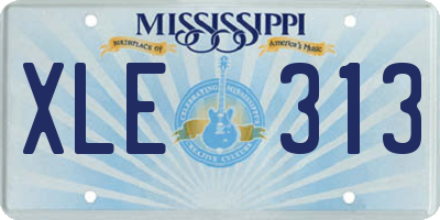 MS license plate XLE313