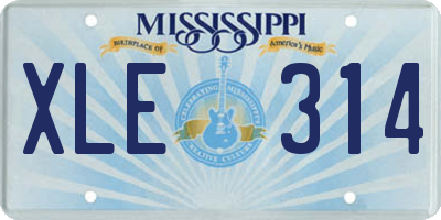 MS license plate XLE314
