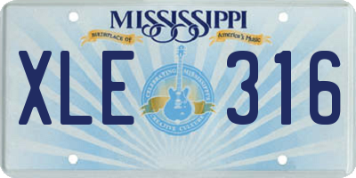 MS license plate XLE316