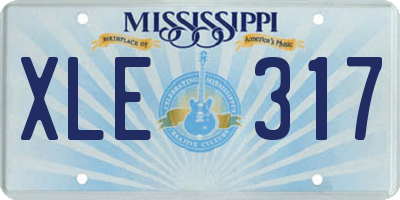 MS license plate XLE317