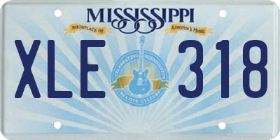 MS license plate XLE318