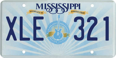MS license plate XLE321