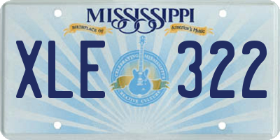 MS license plate XLE322