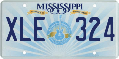 MS license plate XLE324