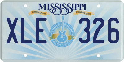 MS license plate XLE326