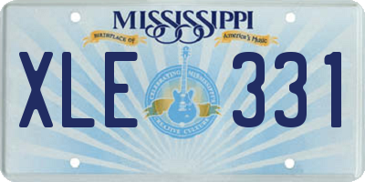 MS license plate XLE331