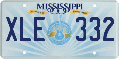 MS license plate XLE332