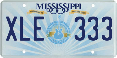 MS license plate XLE333