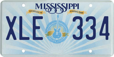 MS license plate XLE334