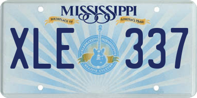 MS license plate XLE337