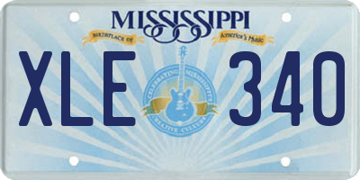 MS license plate XLE340