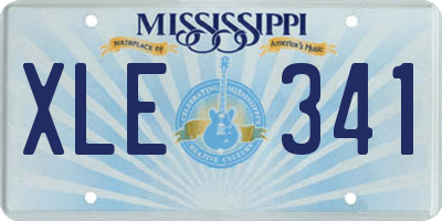 MS license plate XLE341