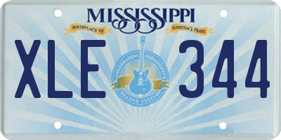 MS license plate XLE344