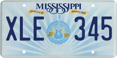 MS license plate XLE345