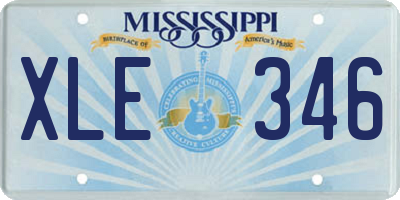MS license plate XLE346