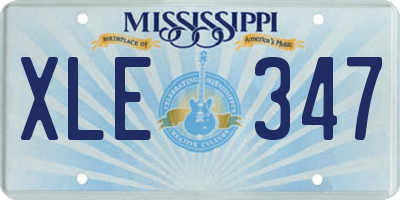 MS license plate XLE347
