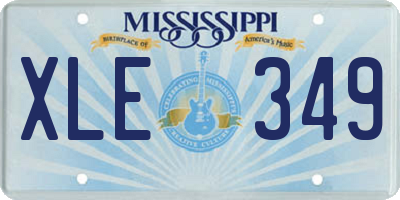 MS license plate XLE349