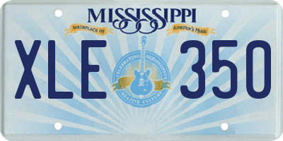 MS license plate XLE350