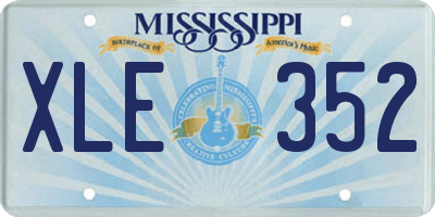 MS license plate XLE352