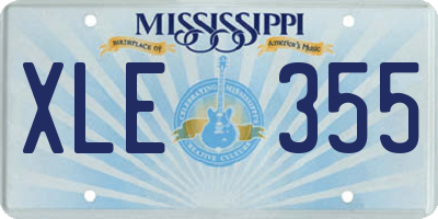 MS license plate XLE355