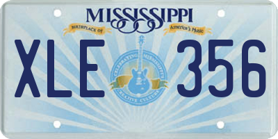 MS license plate XLE356