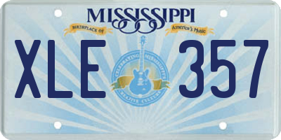 MS license plate XLE357