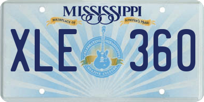 MS license plate XLE360