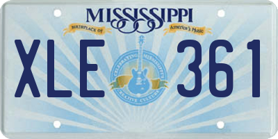 MS license plate XLE361