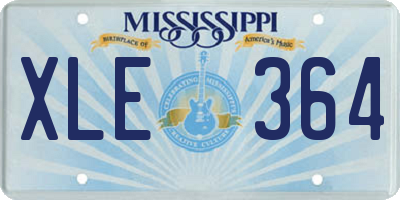 MS license plate XLE364
