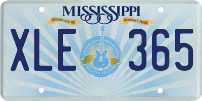 MS license plate XLE365