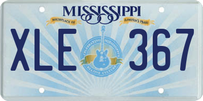 MS license plate XLE367