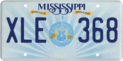 MS license plate XLE368