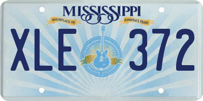 MS license plate XLE372
