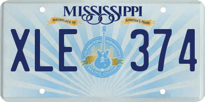 MS license plate XLE374