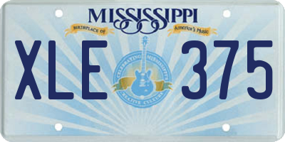 MS license plate XLE375