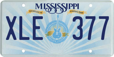MS license plate XLE377