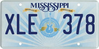 MS license plate XLE378