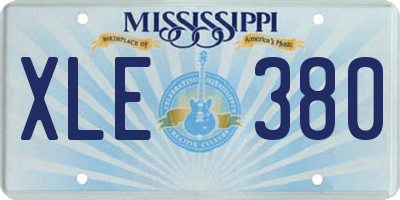 MS license plate XLE380