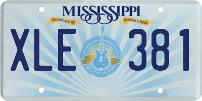 MS license plate XLE381