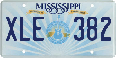 MS license plate XLE382