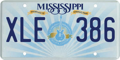 MS license plate XLE386