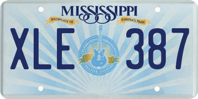 MS license plate XLE387