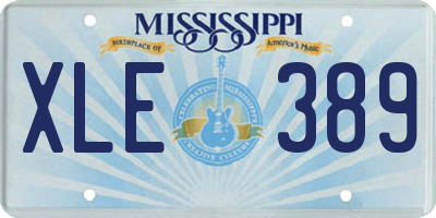 MS license plate XLE389