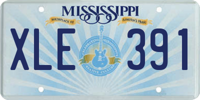 MS license plate XLE391